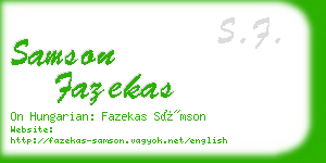 samson fazekas business card